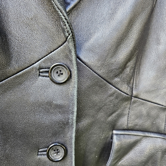 Preston & York black lamb leather single breasted jacket size large - Picture 10 of 11